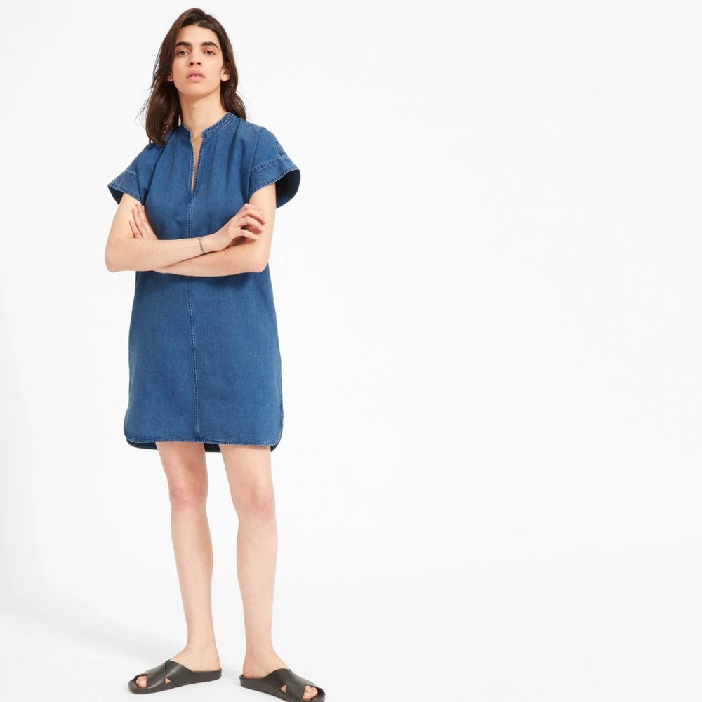 Everlane Jean Dress w. Split Neck NWT, Size 2